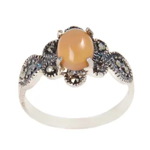 انگشتر نقره زنانه بازرگانی میلادی مدل سنگ اوپال کد AW_515