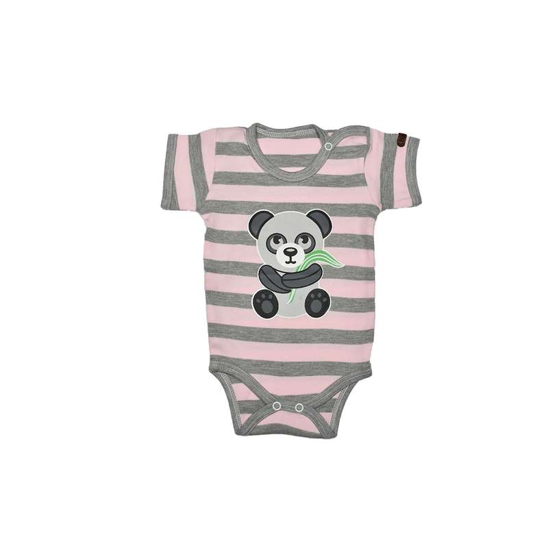 بادی آستین کوتاه نوزادی مدل panda