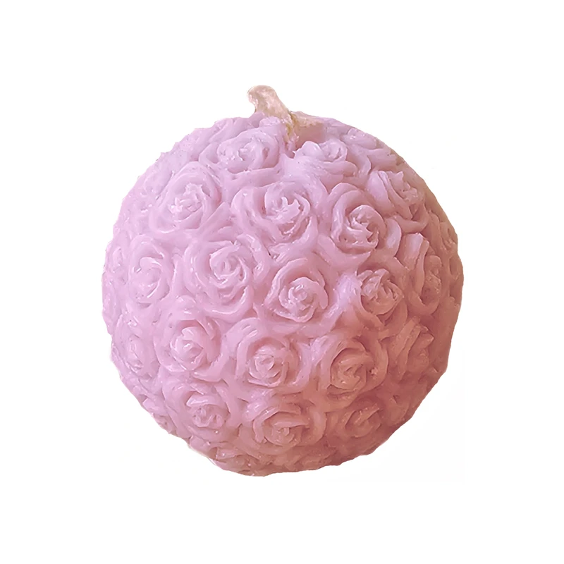 شمع دست‌ساز بدون‌بو مدل گوی گل زمان اتمام 1 ساعت