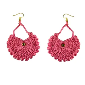 گوشواره دست دوز زنانه مدل قلاب بافی کد Gosh - 010