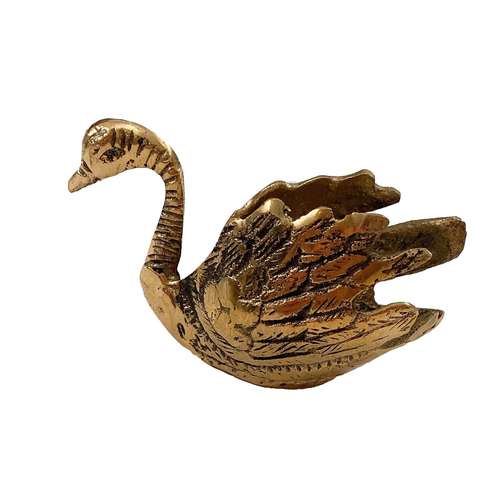 دکوری برنجی مدل ظرف خلال دندان طرح قو