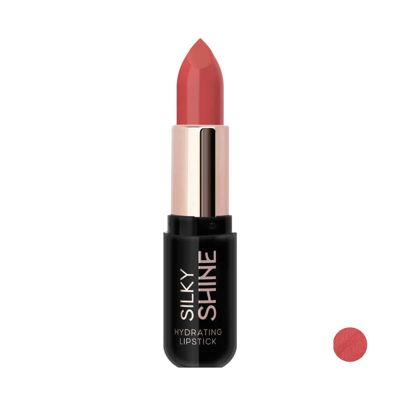 رژ لب جامد براق گلدن رز مدل Silky Shine شماره 205