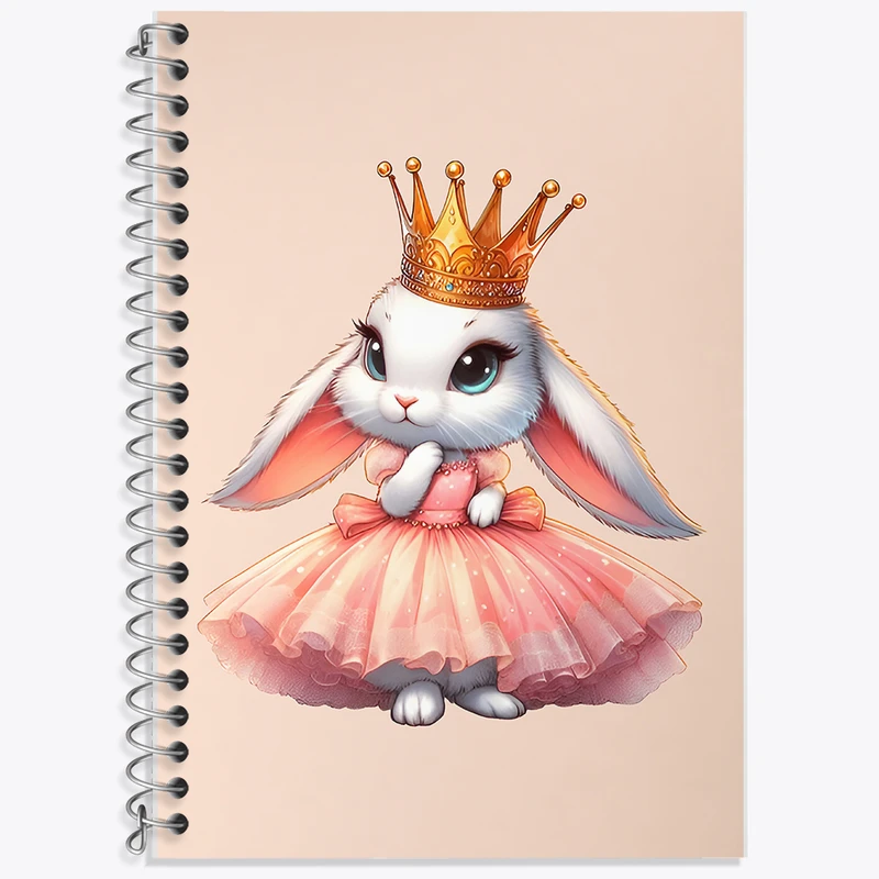 دفتر زبان 50 برگ خندالو مدل دو خط طرح خرگوش بامزه کد F7680