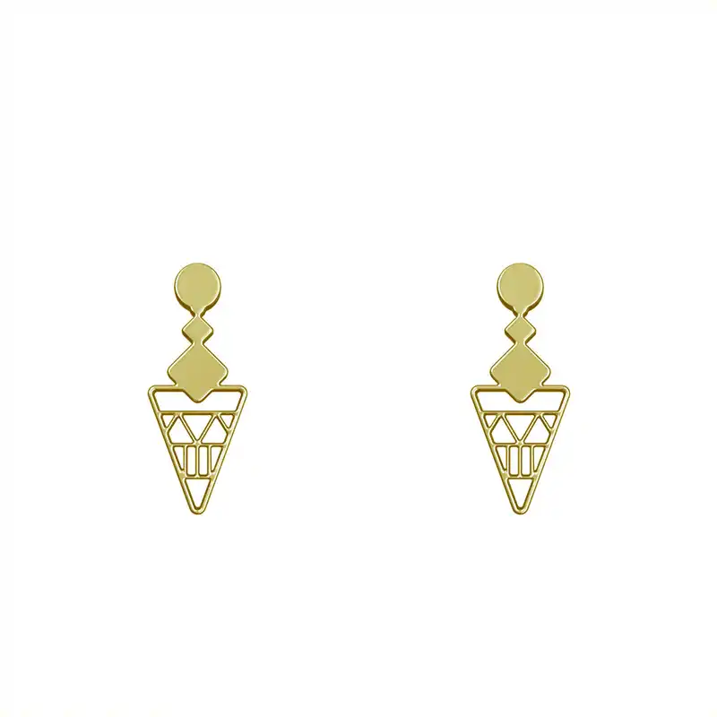 گوشواره طلا 18 عیار زنانه مدوپد مدل هندسی کد GA1-15030