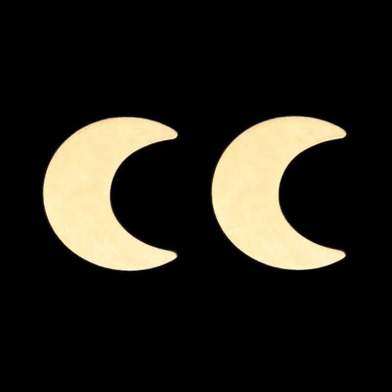 گوشواره سوزنی طلا 18 عیار زنانه وی وی گلد گالری طرح ماه کد va991