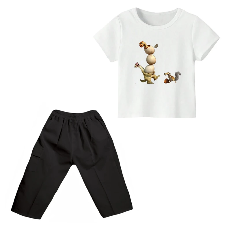 ست تی شرت و شلوارک پسرانه مدل عصر یخبندان کد ۲