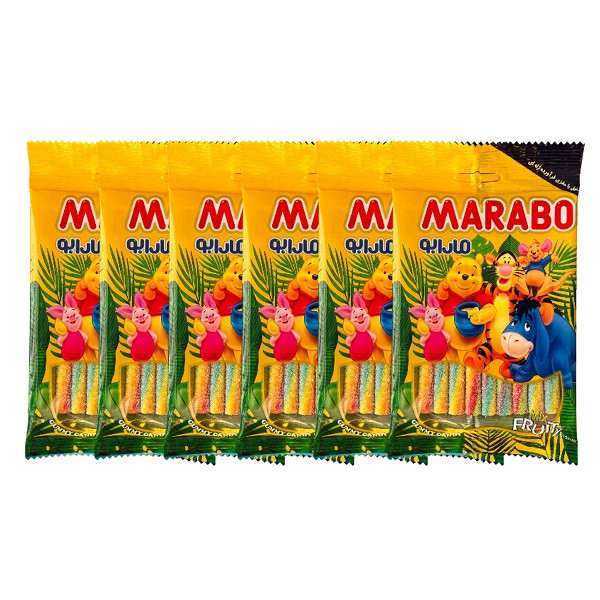 پاستیل مدادی پیچشی مارابو - 100 گرم بسته 6 عددی