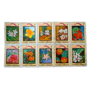 تمبر یادگاری طرح طبیعت مدل گل کد fl-729 مجموعه 10 عددی