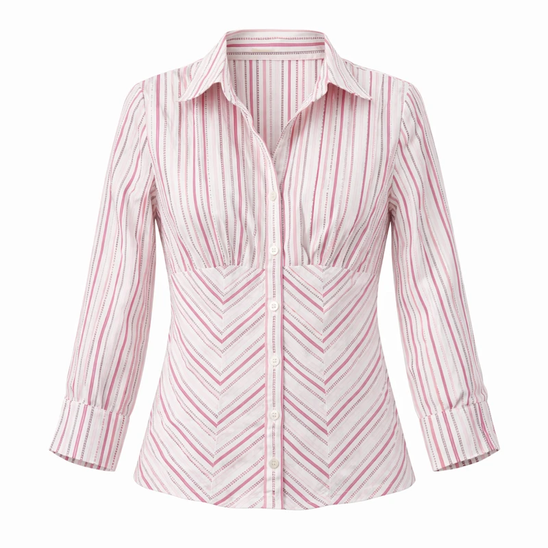 شومیز آستین سه ربع یقه برگردان زنانه مدل 2048