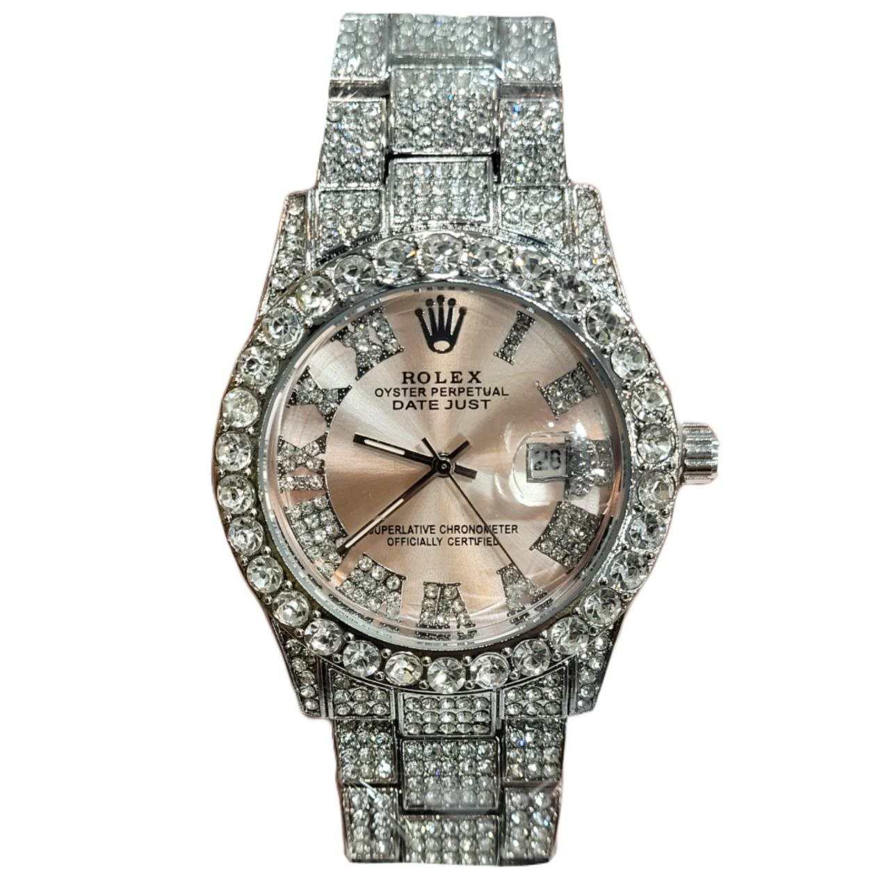 ساعت مچی عقربهای مردانه مدل دیت جاست فول نگین