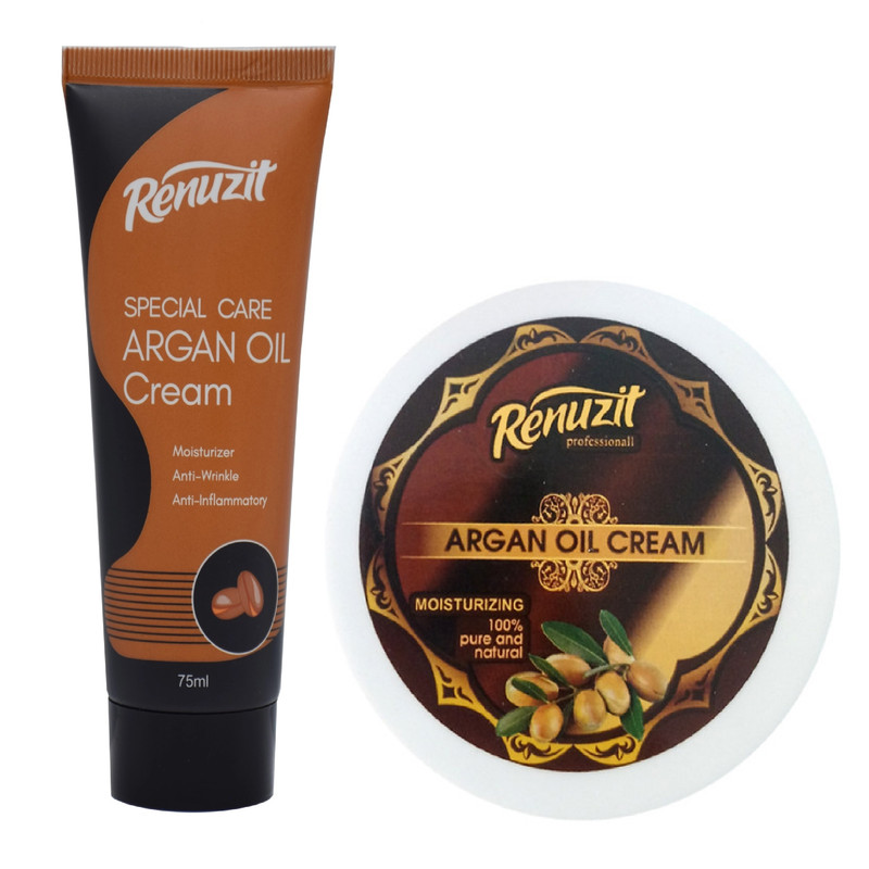 کرم مرطوب کننده رینوزیت مدل آرگان حجم 200 میلی لیتر به همراه کرم مرطوب کننده رینوزیت حجم 75 میلی لیتر