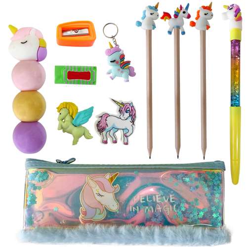 بسته لوازم تحریر مدل تک شاخ کد J-T750 مجموعه 14 عددی