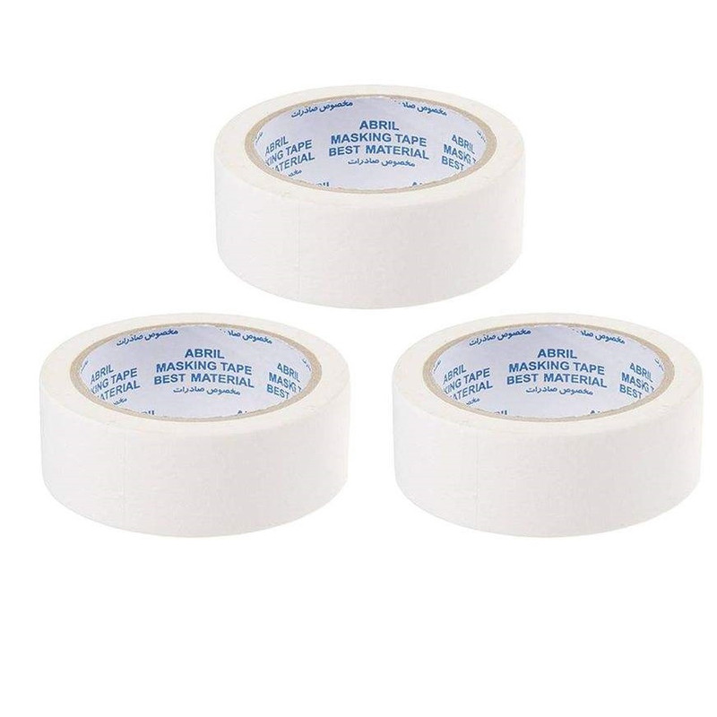 چسب کاغذی آبریل مدل 16yard عرض 4 سانتی متر بسته 3 عددی