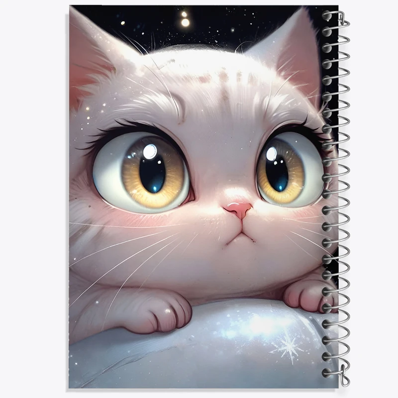 دفتر ژورنال نویسی 50 برگ خندالو مدل نقطه ای طرح گربه بامزه کد F5414