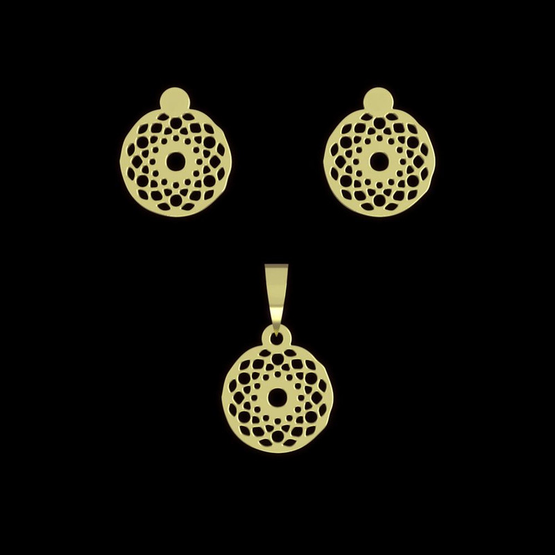 نیم ست طلا 18 عیار زنانه مدوپد مدل دایره اسلیمی کد NA11288