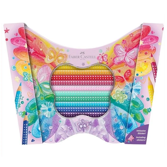 مداد رنگی  20 رنگ فابر کاستل مدل اسپارکل طرح پروانه