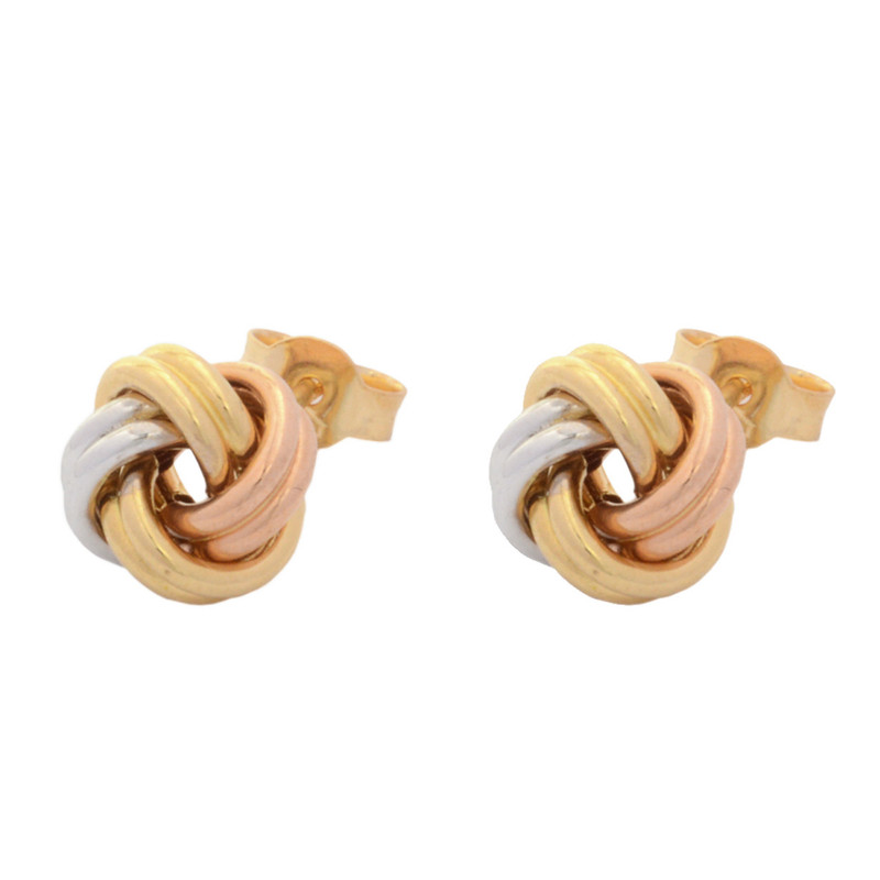گوشواره میخی طلا 18 عیار زنانه طلای مستجابی مدل گره ZSR کد T132