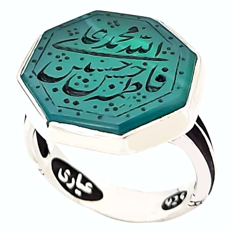 انگشتر نقره مردانه مدل عقیق پنج تن کد VA6463