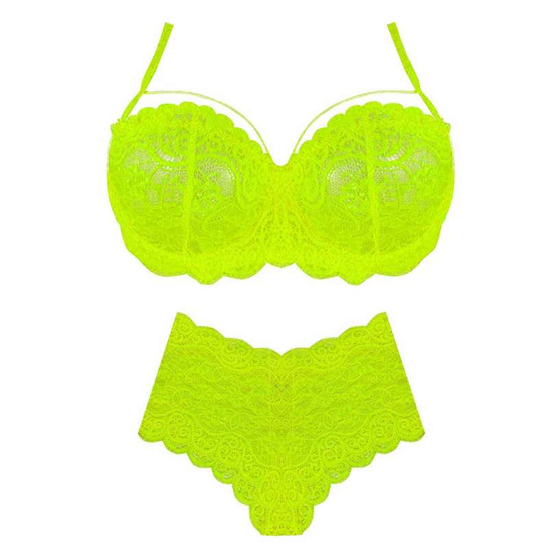 ست شورت و سوتین زنانه غوغا مدل mn-03FO رنگ فسفری