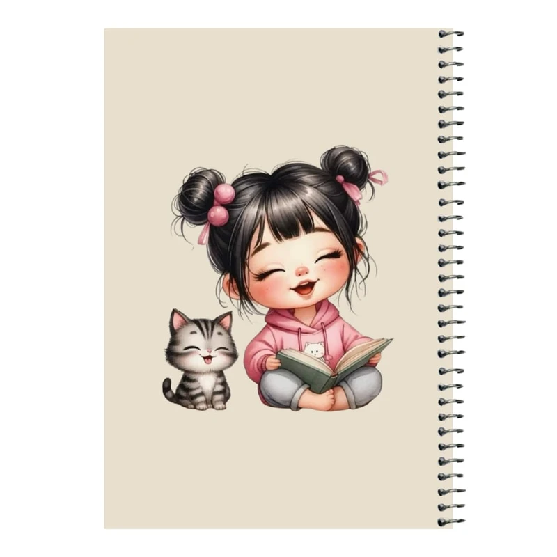 دفتر مشق 80 برگ اس جی مدل دخترک و گربه   