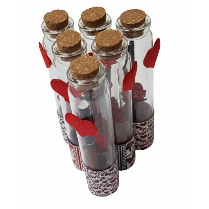 بطری دکوری مدل کپسول عشق بسته 6 عددی