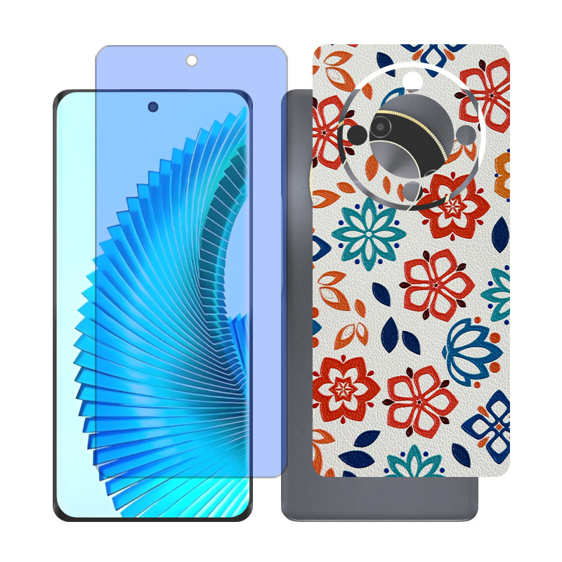محافظ صفحه نمایش بلو کات گلس مدل together مناسب برای گوشی موبایل آنر X9b به همراه برچسب پوششی پشت گوشی