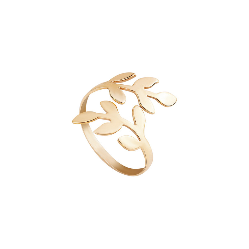 انگشتر طلا 18 عیار زنانه نیکان گلد مدل گندم سایز 56