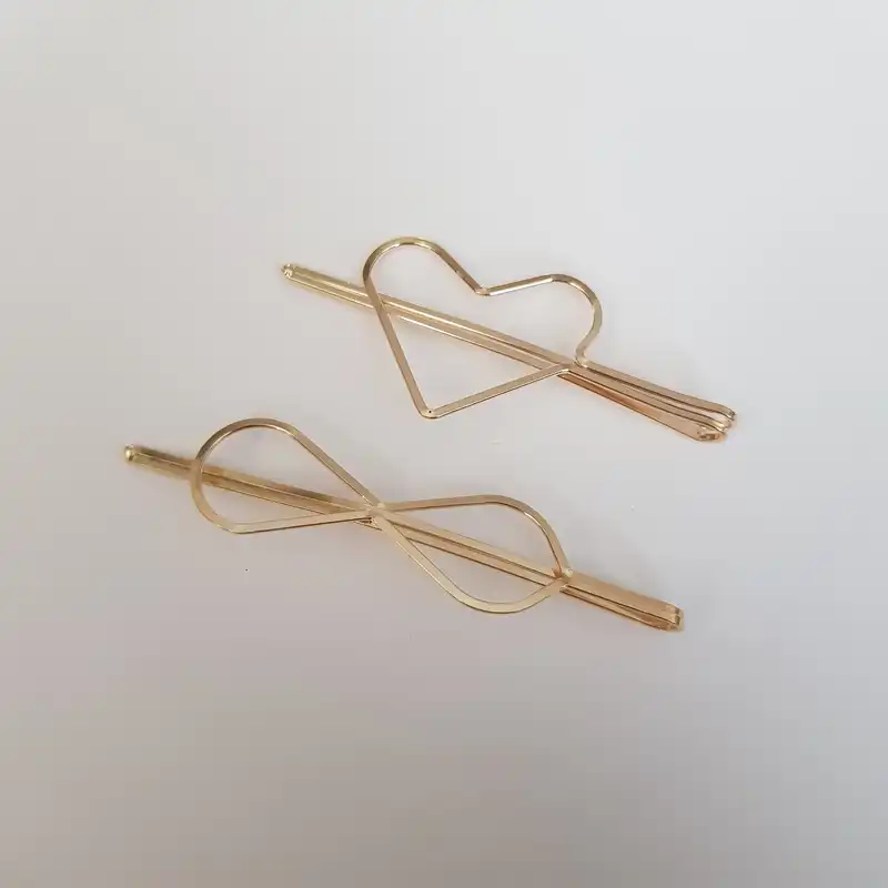 گیره مو زنانه مدل قلب و بی نهایت بسته 2 عددی