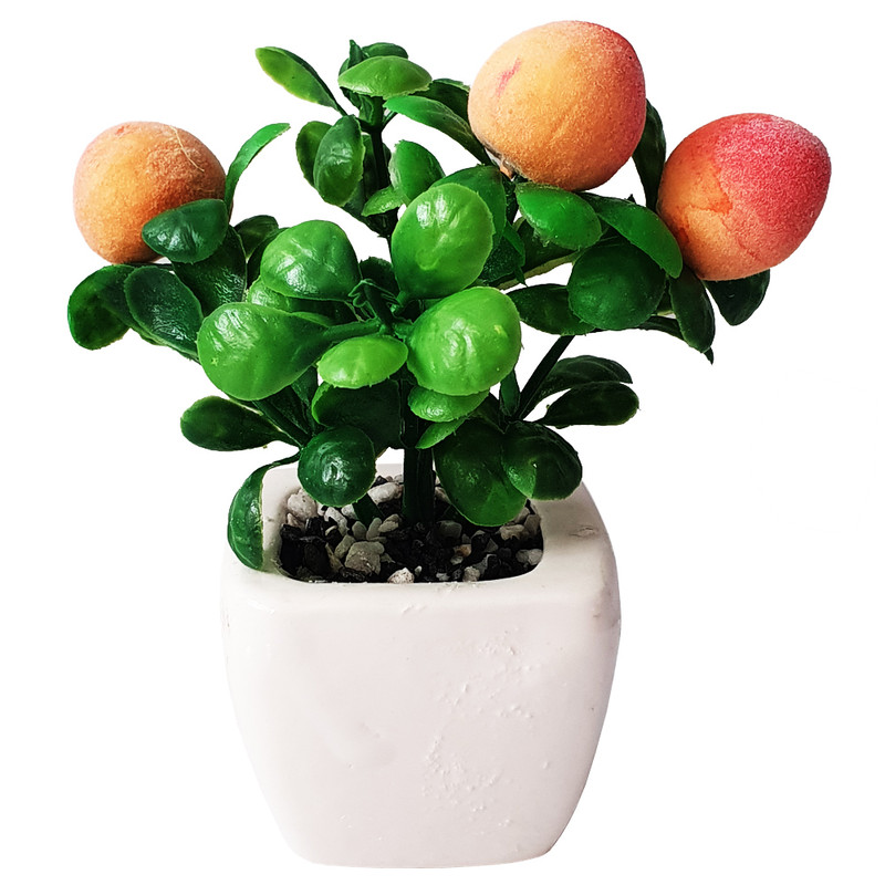 گلدان به همراه گل مصنوعی طرح هلو کد 028