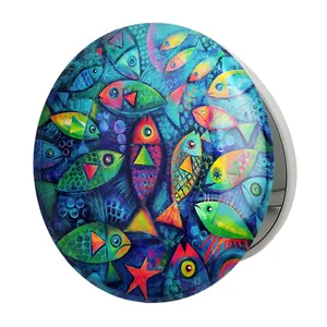 آینه جیبی خندالو طرح نقاشی انتزاعی مدل تاشو کد 5315 