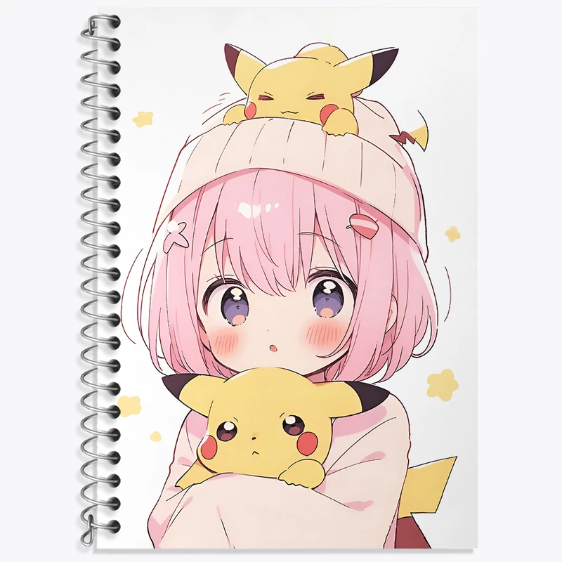 دفتر زبان 50 برگ خندالو مدل سه خط طرح انیمه پوکمون کد N4392