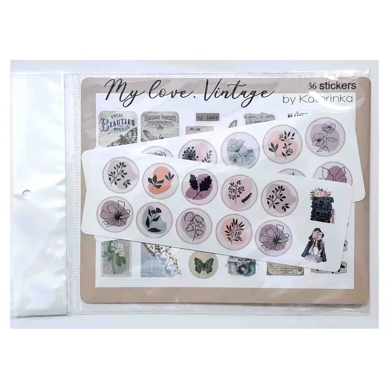 برچسب کاترینکا طرح برش خورده بولت ژورنال و اسکرپ بوک مدل My love. Vintage بسته 56 عددی
