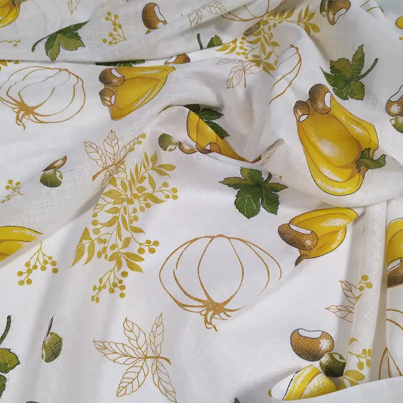 پارچه پرده ای مدل حریر طرح میوه