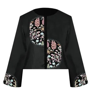 کت رسمی زنانه مدل کراپ فاستونی خرج کار هندی کد AK1308