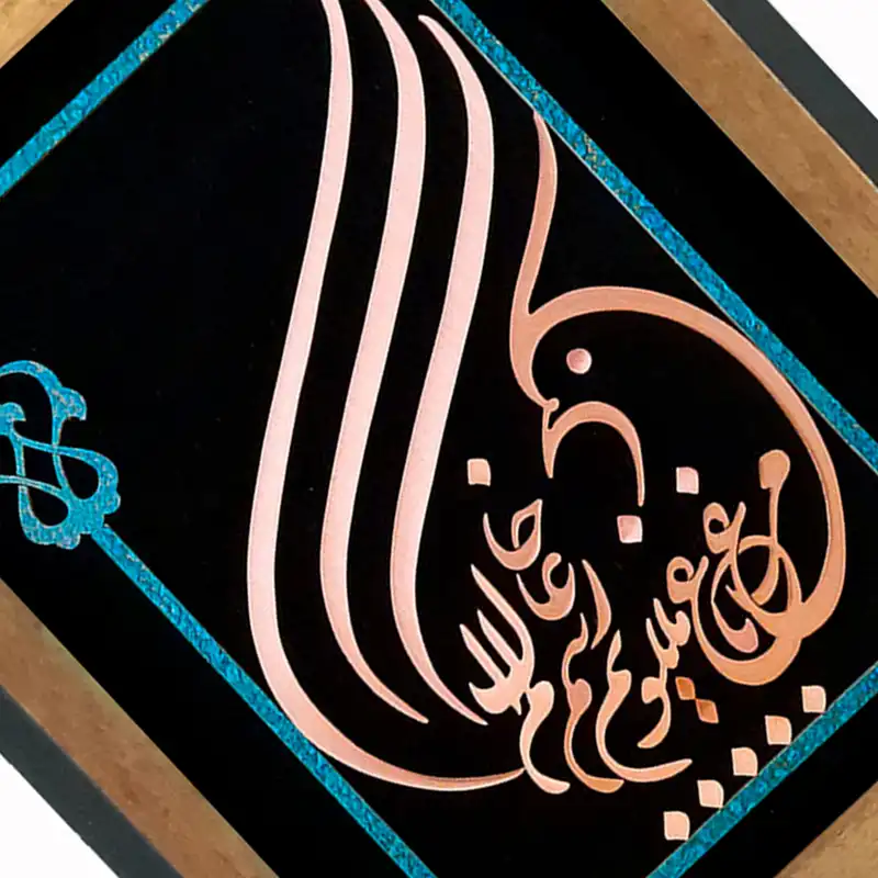 تابلو معرق مس طرح مرغ باغ ملکوتم مدل پرنده