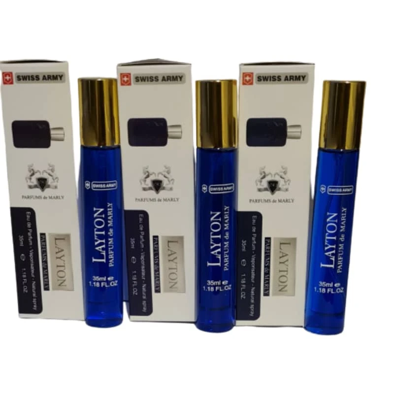 عطر جیبی مردانه سوئیس آرمی مدل Layton حجم 35 میلی لیتر مجموعه 3 عددی