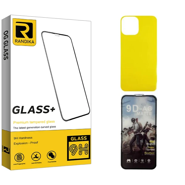محافظ صفحه نمایش شیشه ای راندیکا مدل Randika GAMING مناسب برای گوشی موبایل اپل iPhone 13 به همراه محافظ پشت گوشی