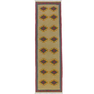 گلیم دستبافت کناره طول سه متر کد GB449