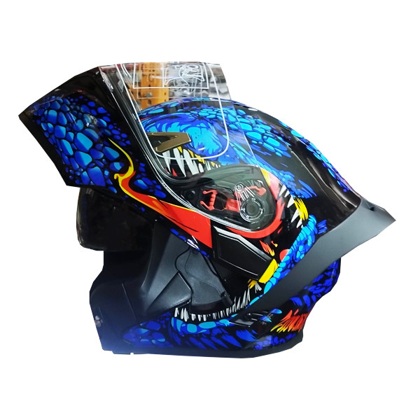 کلاه کاسکت کایک مدل فک متحرک عینکدار کد Q_BL