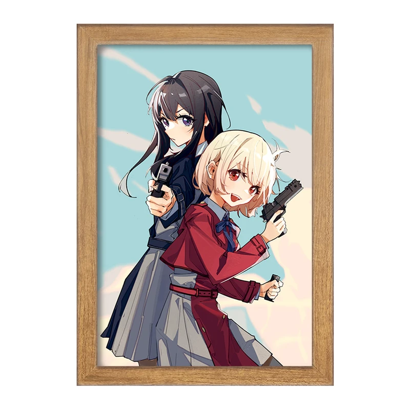 تابلو خندالو مدل چیساتو و تاکینا انیمه لیکوریس ریکویل Lycoris Recoil  کد 22976