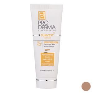 کرم ضدآفتاب پرودرما رنگی مدل 40 Sunvest، حجم 40 میلی‌لیتر
