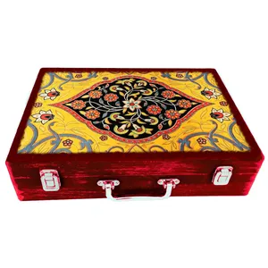 جعبه هدیه مدل چمدان طرح کاشی کد WSL566