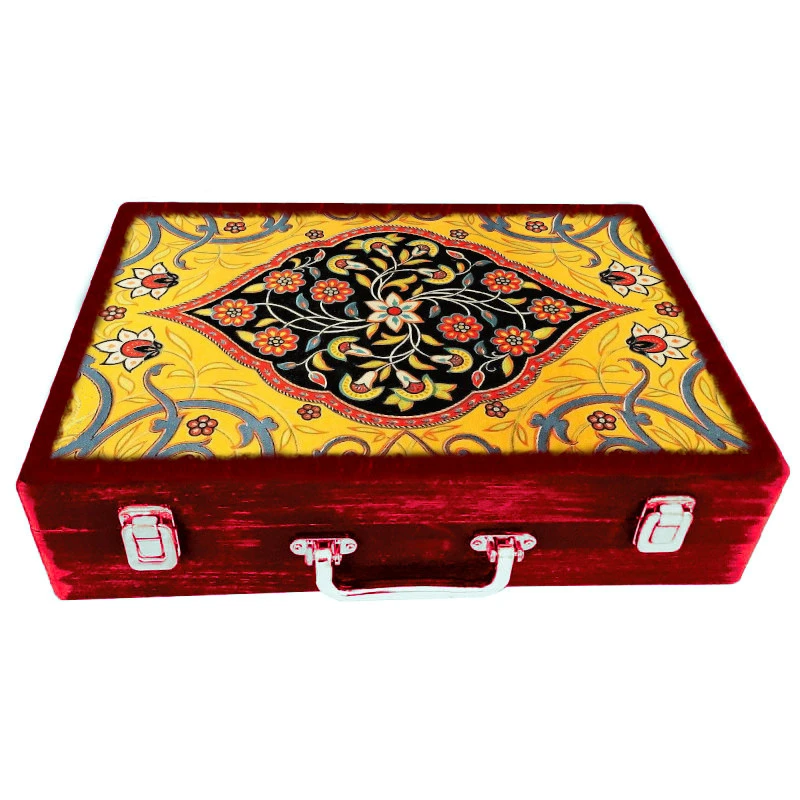 جعبه هدیه مدل چمدان طرح کاشی کد WSL566