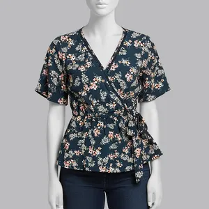 بلوز آستین کوتاه یقه هفت زنانه مدل 5801