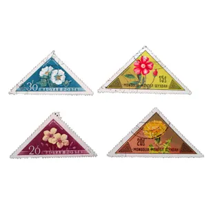 تمبر یادگاری مدل گل کد bc-1442 مجموعه 4 عددی