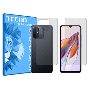 Tecno HyGEL model transparent screen protector suitable for Xiaomi Redmi 12C mobile phone along with the back protector
