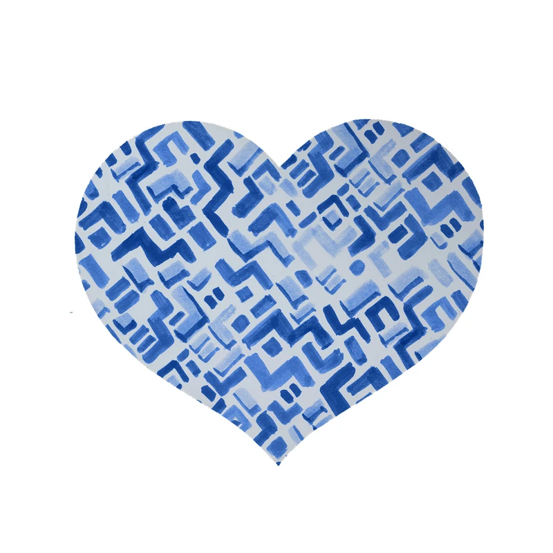 پادری مدل قلب طرح آبرنگی کد 5982 سایز 90x90 سانتی متر 
