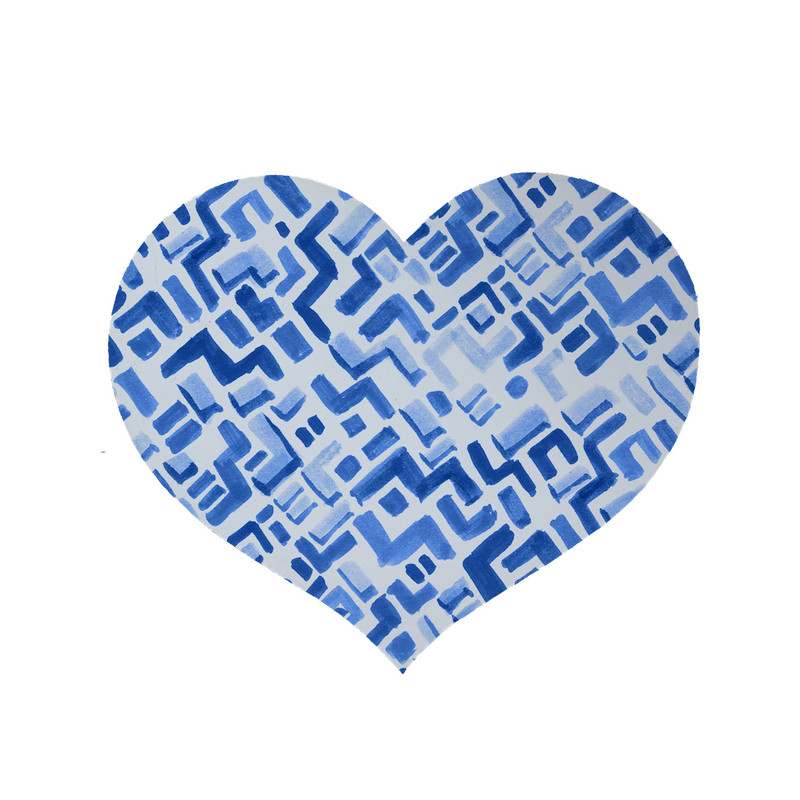پادری مدل قلب طرح آبرنگی کد 5982 سایز 90x90 سانتی متر 