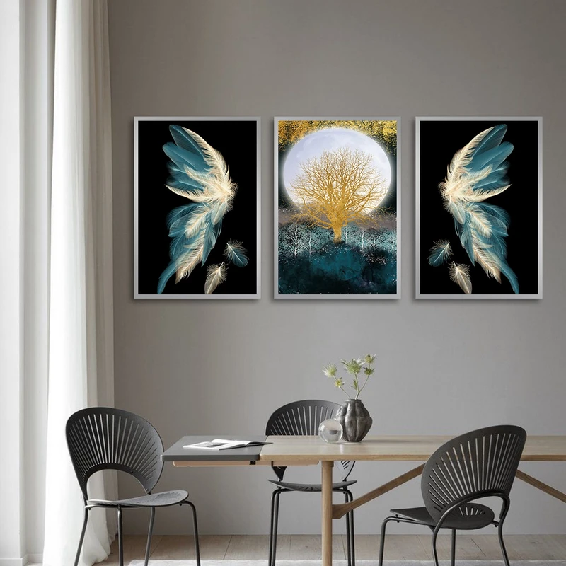 تابلو بکلیت طرح بال پر و ماه مدل SI-2999 مجموعه 3 عددی