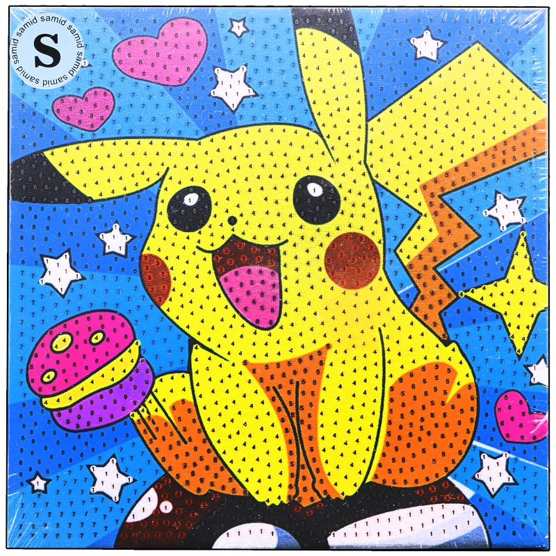 بازی آموزشی سمید مدل ساخت تابلو نقاشی الماسی طرح پیکاچو